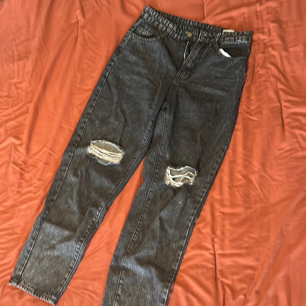 Black Stonewash Boyfriend Jeans